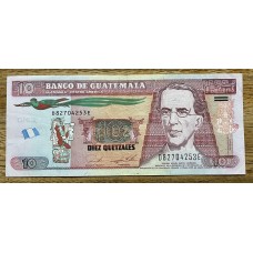 GUATEMALA BILLETE DE 10 QUETZALES